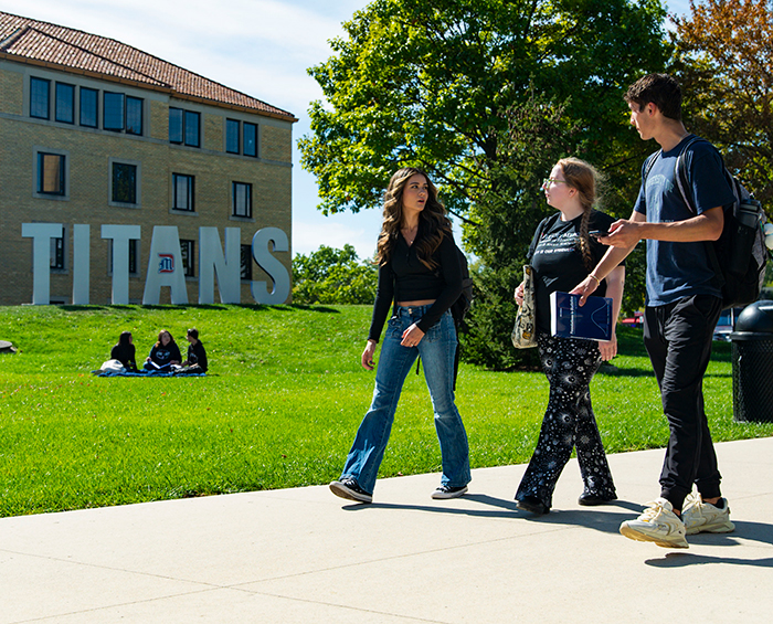 Students walking